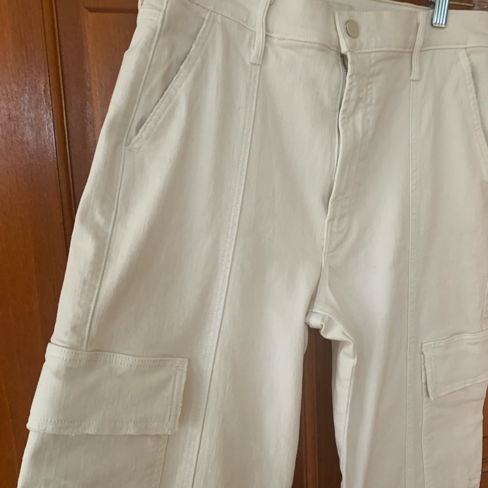 Mother NWT Cream Color Women’s Cargo Jeans Size 31 - Picture 7 of 12